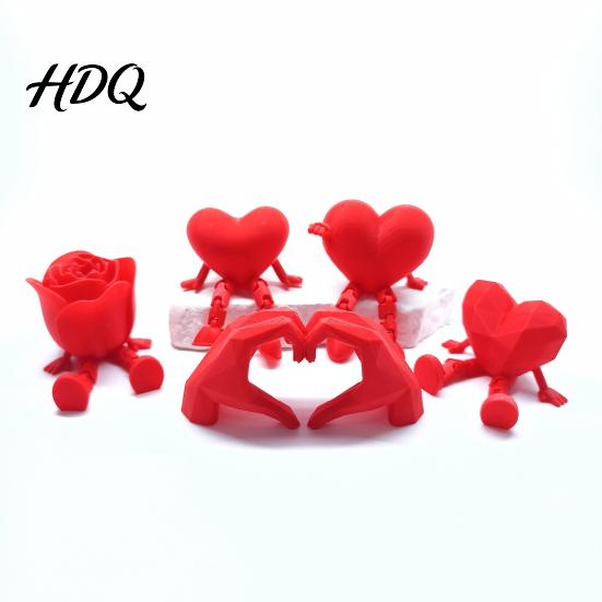 Настольный Органайзер Украшение Сердце Роза Украшение 3D Печать Красный Держатель для Ручек Гибкий