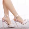 2024 Новые роскошные знаменитые туфли на высоком каблуке с тонким каблуком и неглубоким носком со стразами и жемчугом, женские одинарные туфли для свадебного платья, свадебные туфли