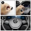 UDXKW1 45mm 50mm Car Steering Wheel Badge For Volkswagen GTI VW Scirocco Polo Golf Passat Tiguan Emblem Stickers Auto Decal Accessories