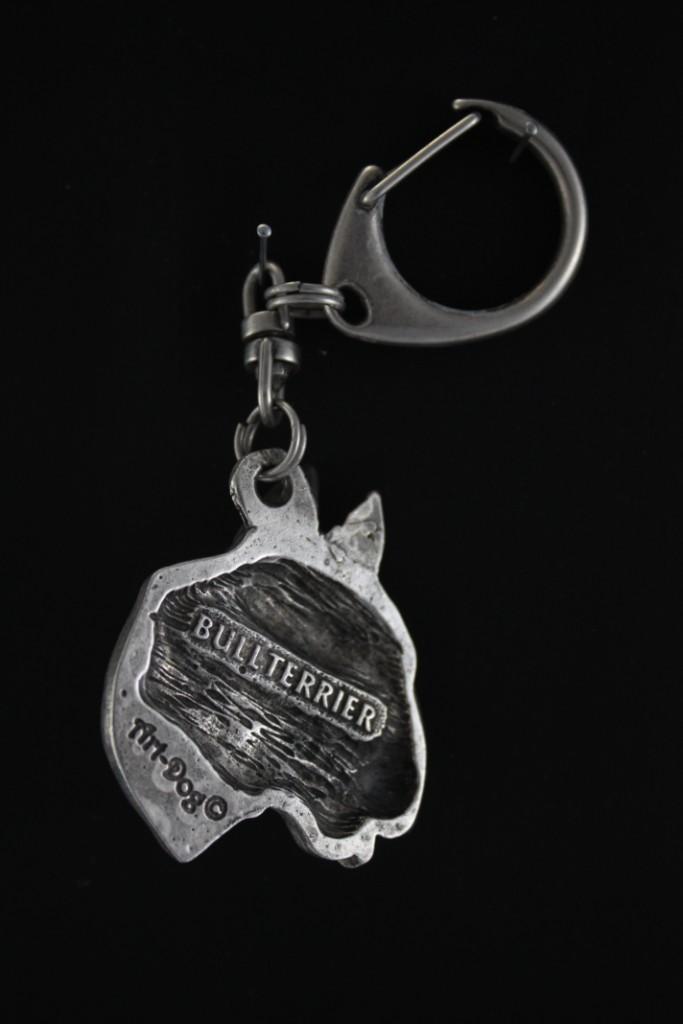 Bull Terrier, Bully II - Silver-plated Key Ring with a Dog In a Gift Box, Handbag Decoration, Backpack Pendant by Art-Dog Brand