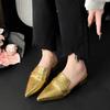 Модная Баотоу Полусабо Женские Остроносые С Открытой Пяткой Лакированная Кожа Новый Темперамент Универсальные Ленивые Крутые Сабо