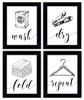 Inkdotpot 4 Piece Laundry Poster for Laundry Room Decor Wash Dry Fold Repeat , Laundry Room Posters Wall Art