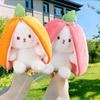 25 см клубника морковь кролик плюшевая игрушка набитая креативная сумка во фруктовый трансформер детский плюшевый кролик плюшевая кукла для ребенка