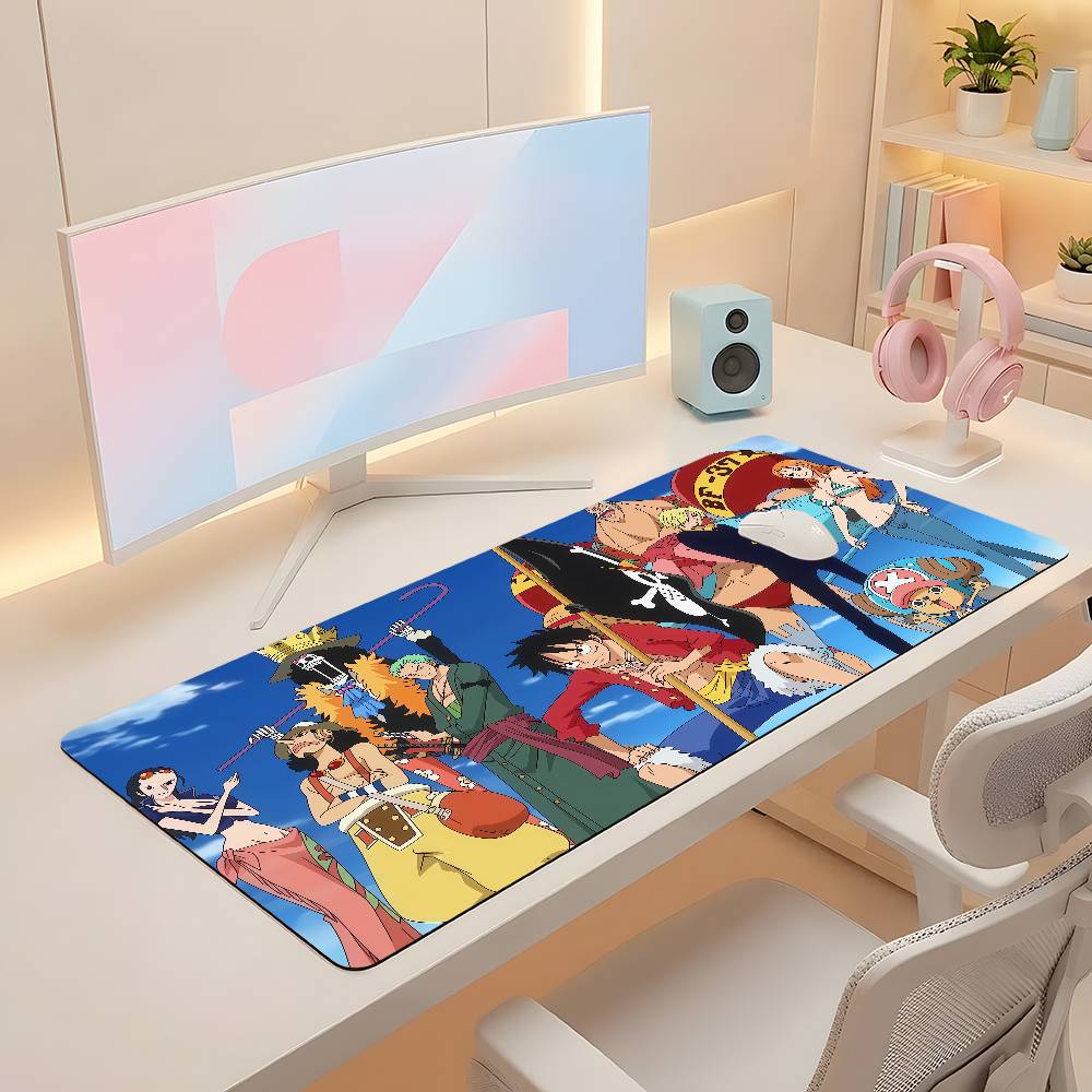 One Piece Straw Hat Pirates Gaming Mouse Pad Large Rubber Keyboard Desk Mat With 2MM Stitched Edge Design