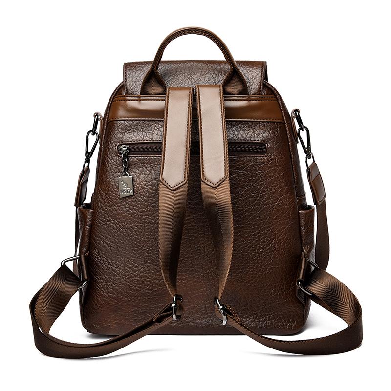 Трансформируемый рюкзак-сумка с клапаном и боковыми карманами на молнии, повседневный рюкзак из искусственной кожи для женщин