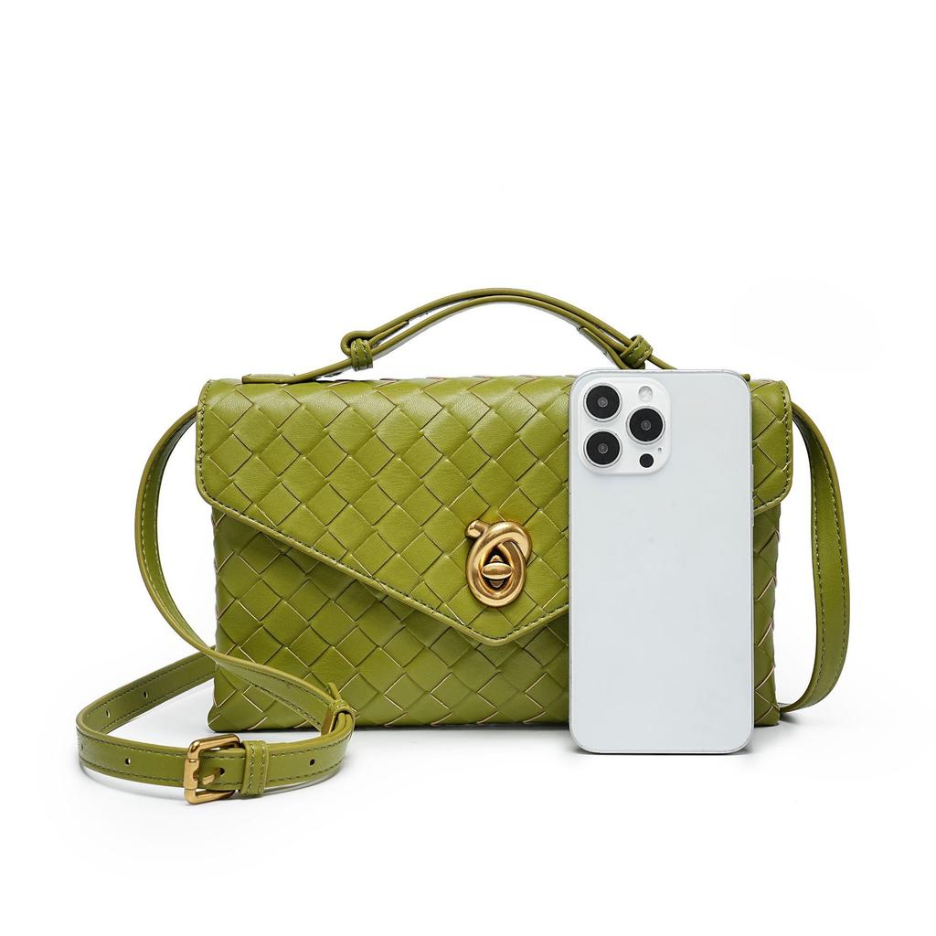 New Handwoven Small Square Bag Fashionable Women's Handbag Briefcase Large Capacity Shoulder Messenger Bag