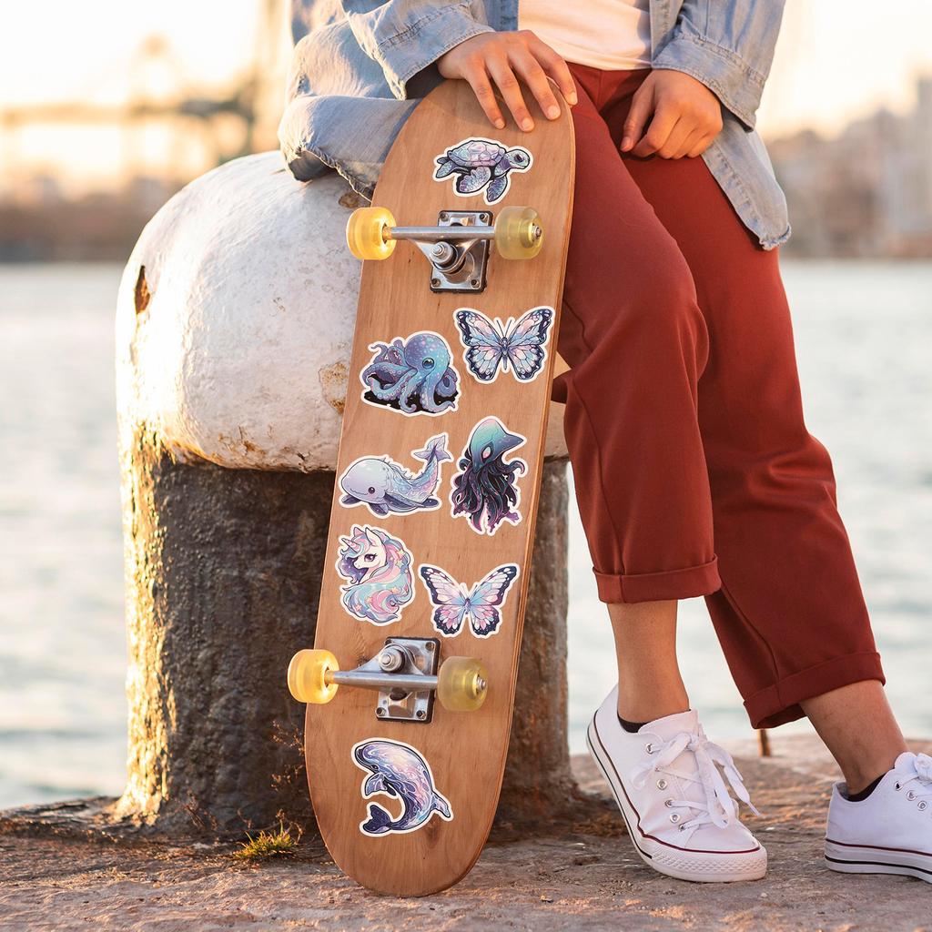 50 Unicorn Problem Holographic Stickers Car Skateboard Luggage Decoration Stickers Waterproof Creative Stationery Stickers