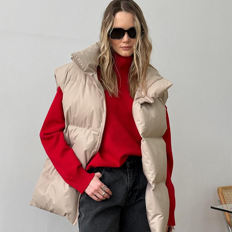 Женская зимняя теплая стеганая куртка без рукавов, свободная демисезонная куртка для женщин 2024 года, осень, новая повседневная парка, уличные куртки для активного отдыха, женская одежда