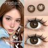 EYESHARE 1 Pair (0~-6.00 Grade) Colored Contact Lenses for Eyes Doll Black Natural Color Lenses with Prescription Degree