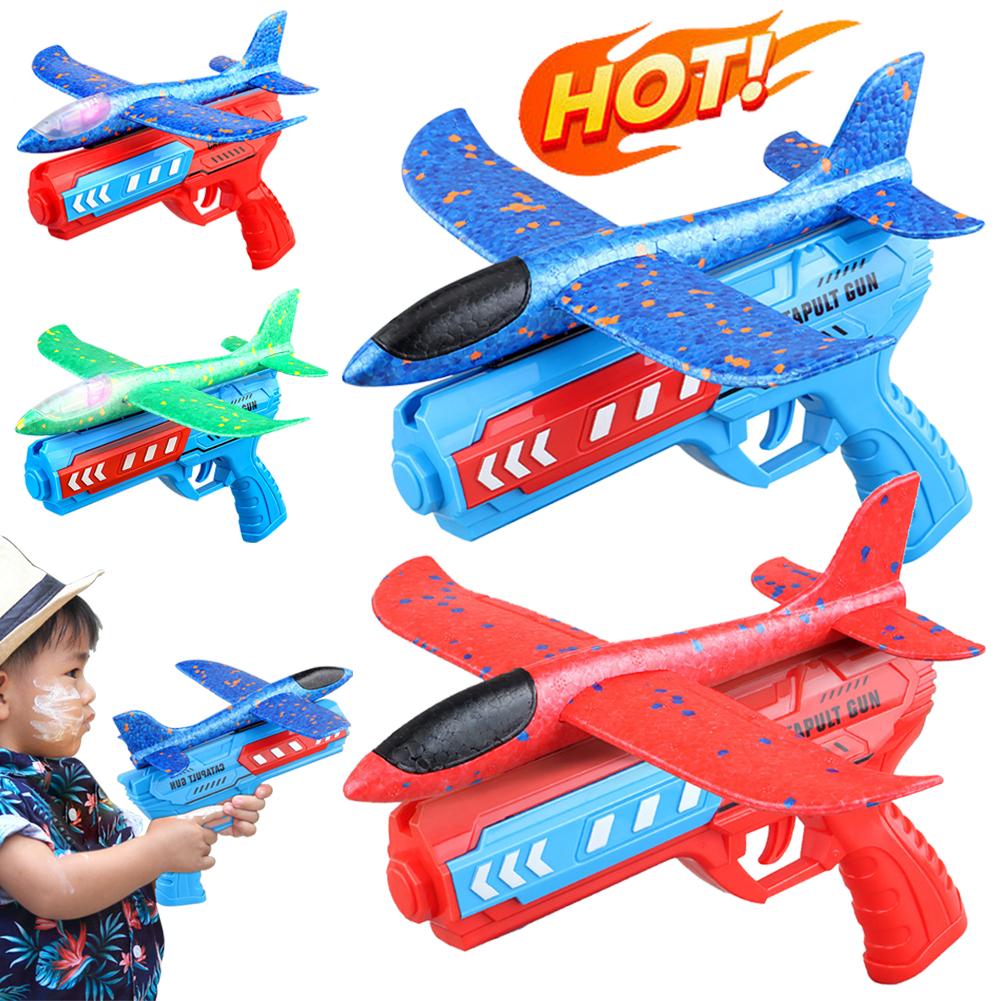 Пенопластовый самолет-истребитель, катапульта, пусковая установка для самолета, катапульта, детская игра на открытом воздухе, стрелялка, игрушка-летучая мышь для детей, подарки на день рождения