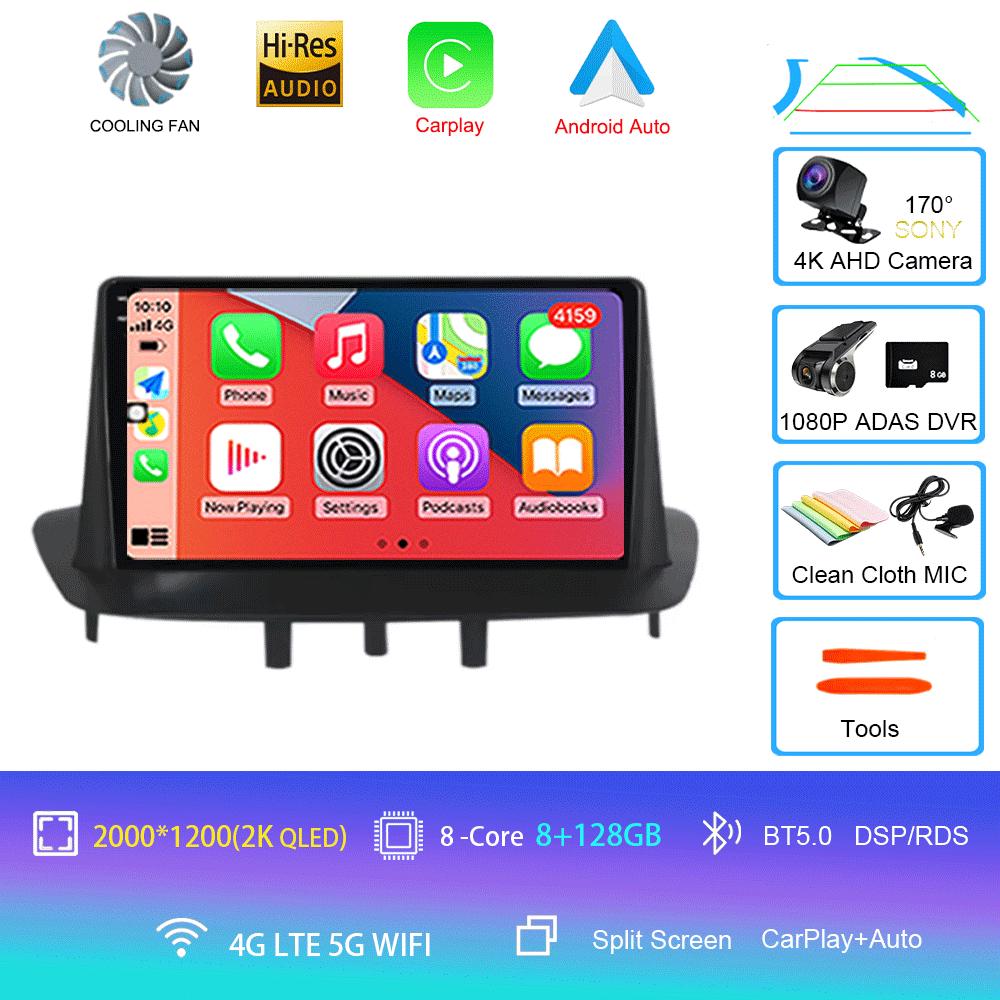 Автомобильное радио Android 14 для Renault Megane 3 Fluence 2008-2014 Мультимедийный видеоплеер Навигация Стерео DVD Carplay Головное устройство WIFI