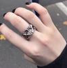 European Retro Distressed Double Arrow X Ring: High-End Thai Silver Jewelry with Trendy Elegance
