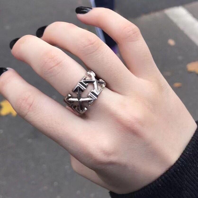 European Retro Distressed Double Arrow X Ring: High-End Thai Silver Jewelry with Trendy Elegance