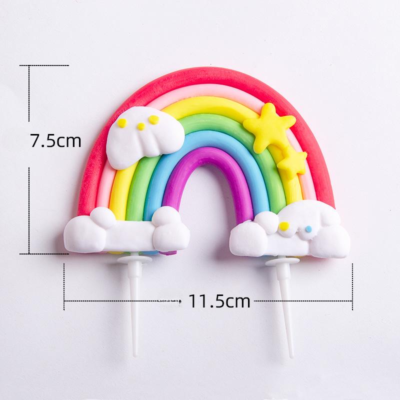 10 шт. Радужная серия, украшения для выпечки, для торта, для веселья, украшения, детский торт на день рождения, плагины для создания атмосферы, инструменты для украшения торта
