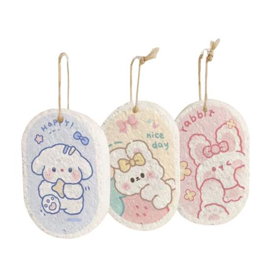 1/3 шт. Утолщенная губка из древесной целлюлозы с мультяшным рисунком, безопасная для детей, для мытья посуды, впитывающая масло, неабразивная губка для мытья кастрюль