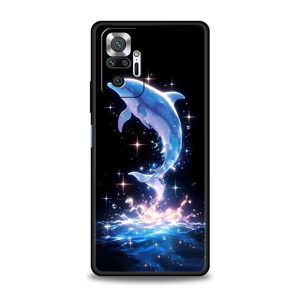 Чехол для телефона с изображением морского животного Дельфин для Redmi 14C 10C Note 14 13 12 10 11 Pro Plus 7 8T K40 K50 Gaming Pro Plus 5G Мягкий чехол