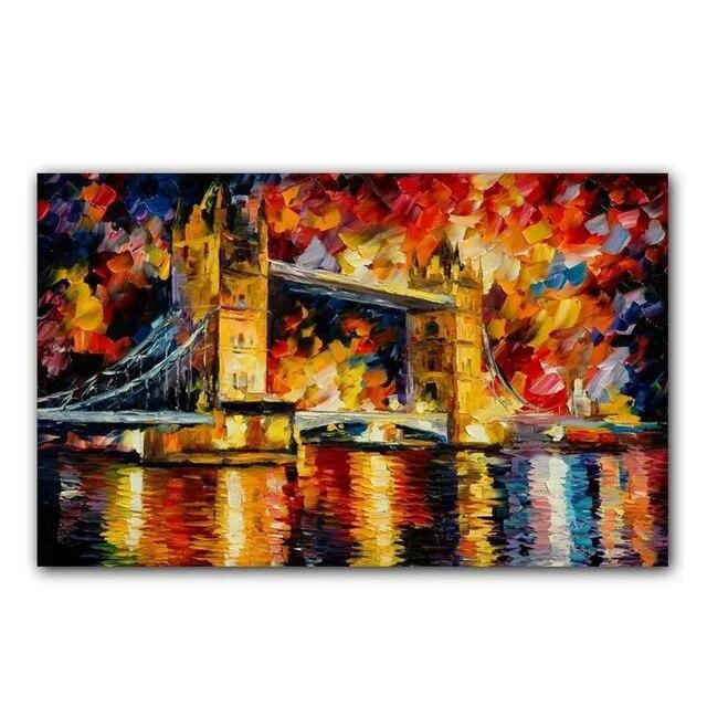 Всемирно известный уличный пейзаж, холст, картины, ночная сцена, холст, картина, европейская картина маслом, печать для декора стен гостиной, без рамки