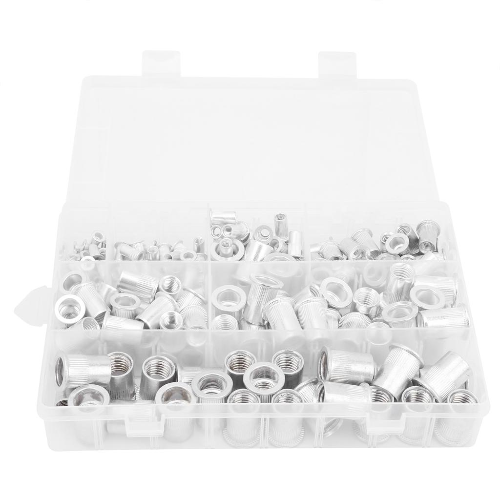 175pcs Box Aluminum Rivet Nut Insert Nut Accessory Set M3 4 5 6 8 10 12