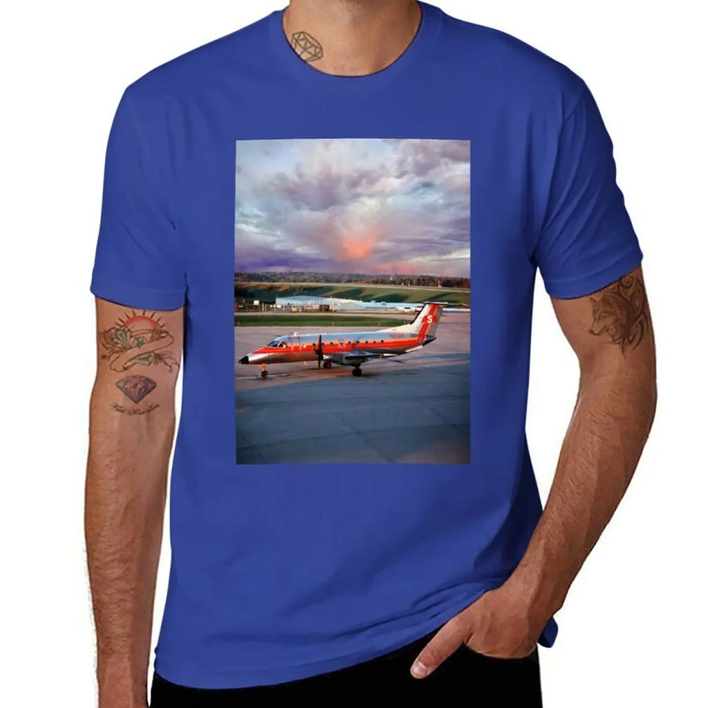 Embraer EMB120RT Atlantic Southeast Airlines Футболка оверсайз однотонные футболки для мужчин