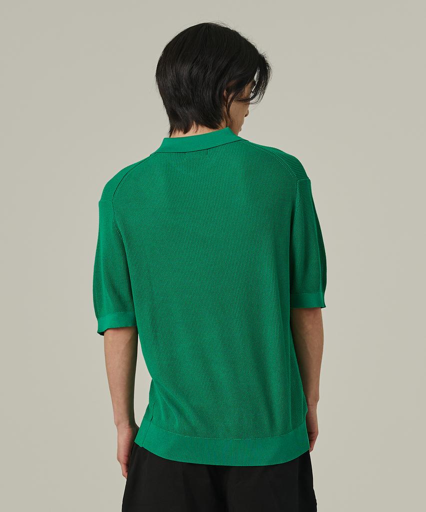 ANALOG MOOD Neff Open Collar Short Sleeve Knit (Green)
