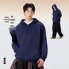 MINISO Unisex American Style Half-Zip Hooded Pullover Sweatshirt Z