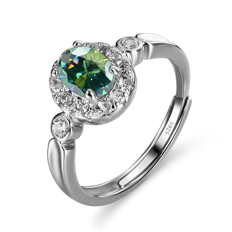 Bague Ringen Овальные кольца с муассанитом 1 карат, бриллиантовая огранка, стерлинговое серебро S925, испытание на бриллианты для женщин, свадебные элегантные ювелирные изделия