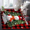 Area Rugs for Living Room, Christmas Snowman Trees Area Runner Rugs Bedroom Carpets Hallways Rug Outdoor Indoor Décor Red Plaid