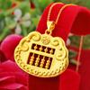 Gold Color New Xiangyun Copper Coin Abacus Pendant for Women's Exquisite Jewelry, Versatile and Luxury