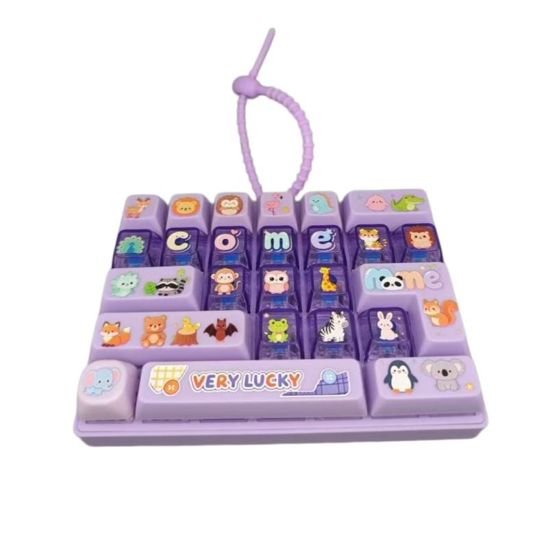 Брелок-клавиша Fidget Clicker, 26 ячеек, портативная сенсорная игрушка для снятия стресса, для студентов, школьного стола, игры, вечеринки
