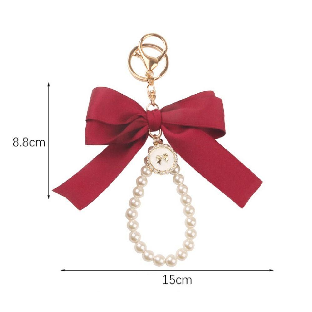 Красивая лента бант брелок Ins жемчужный ремешок брелок колокольчик орхидея кулон брелок одежда кулон