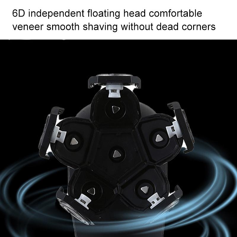 5-In-1 6 Cutter Head Multifunctional Electric Bald Head Shaver Waterproof Rechargeable Trimmer/6 Head Floating Head Cordless Groomer Gray/Golden