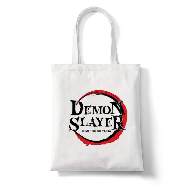 Demon Slayer Япония Аниме Kimetsu No Yaiba Kamado Tanjirou Сумки через плечо Сумка для покупок Большая вместительная женская холщовая сумка