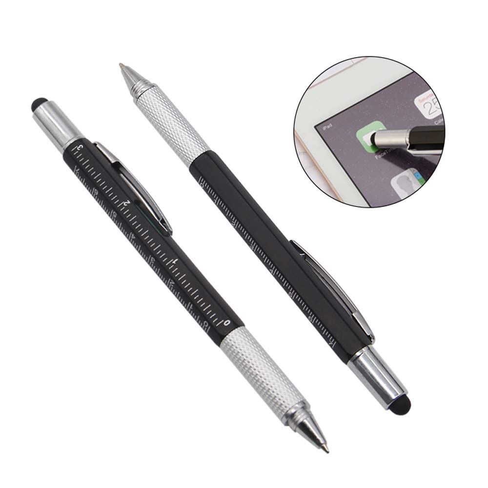 Aluminum Pen Tool Gadget Capaciative pen With Scale Replacement refill Flat-blade Screwdriver Ballpoint Pen Cross Screwdriver
