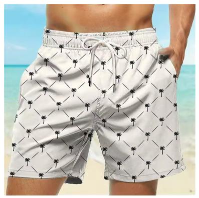 Simple geometric pattern swimming trunks, men's new popular summer 3D printing men's casual sports beach shorts
