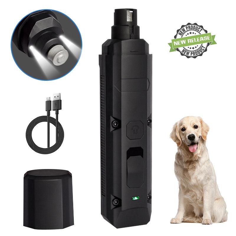 Upgraded Professional 2-Speed Electric Rechargeable Painless Pet Dog Nail Grinder Dog Nail File Trimmers with 2 LED Lights