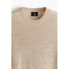 H M Fine KniT T sHirT Regular fiT Beige Melange