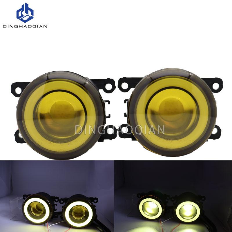 2 Pieces Car Fog Light LED Angel Eye DRL Daytime Running Lamp H11 12V for Ford Fiesta Hatchback 2013 2014 2015 2016 2017
