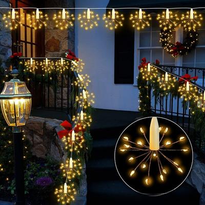 50/100 LED Солнечная Гирлянда Фейерверк Одуванчик Медная Проволока Гирлянда Взрыв Звезды Светодиодный Фейерверк Свет Рождество Украшение для Дома