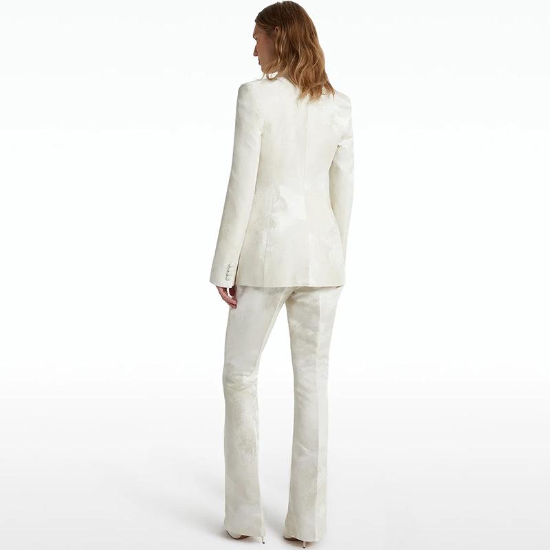 В наличии: 2025 Европейская и Американская Мода Знаменитостей Элегантный Жаккардовый Двубортный Пиджак Комплект