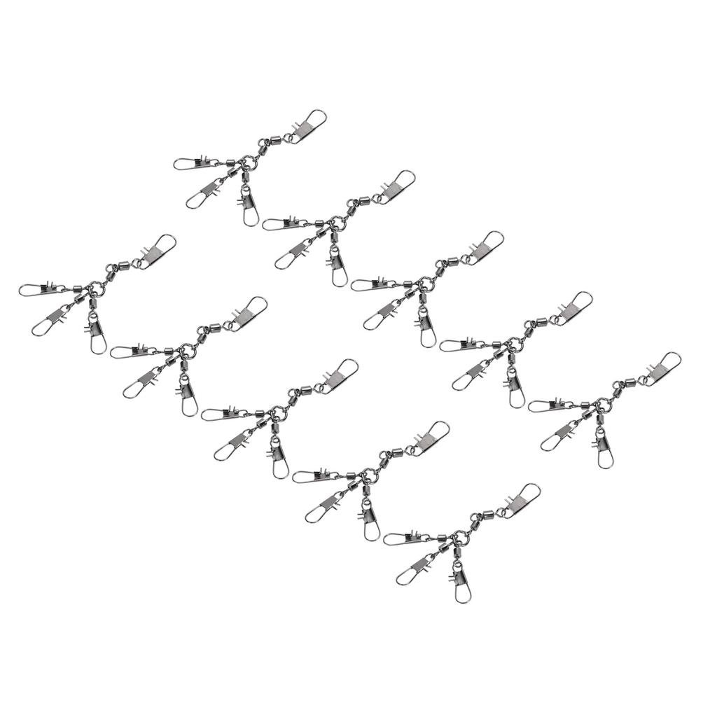 10 шт. рыболовные вертлюги с безопасными защелками из нержавеющей стали высокой прочности Interlock Snap Rolling Co