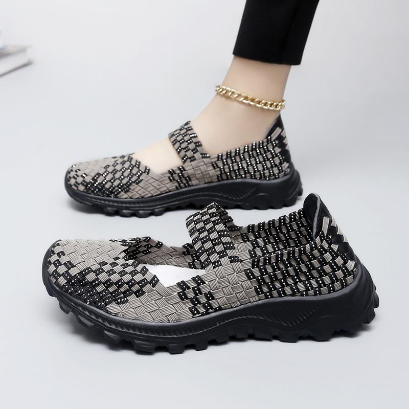 Summer Mary Jane Sandals Lady Handmade Braid Sandals Women Color Weave Girl Beach Shoes Plus Size