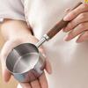 2Pcs Measuring Spoon Wooden Handle Pet Food Scoop 125ml/250ml Stainless Steel Measuring Cups Tablespoon Coffee Cooking Measuring Scoop