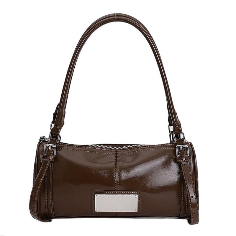 Fashion Brand Design Shoulder Bag Retro Versatile Handbag New Waxed Leather Niche Underarm Bag Korean-style Simple Commuter Bags
