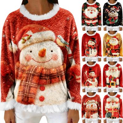 Женский повседневный флисовый свитшот с длинными рукавами и круглым вырезом, удобный, свободного кроя, легкий, фланелевый свитшот для женщин