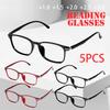 5PCS Reading Glasses Men Women Anti Blue Rays Presbyopia Eyeglasses Antifatigue Computer Eyewear with +1.5 +2.0 +2.5 +3.0