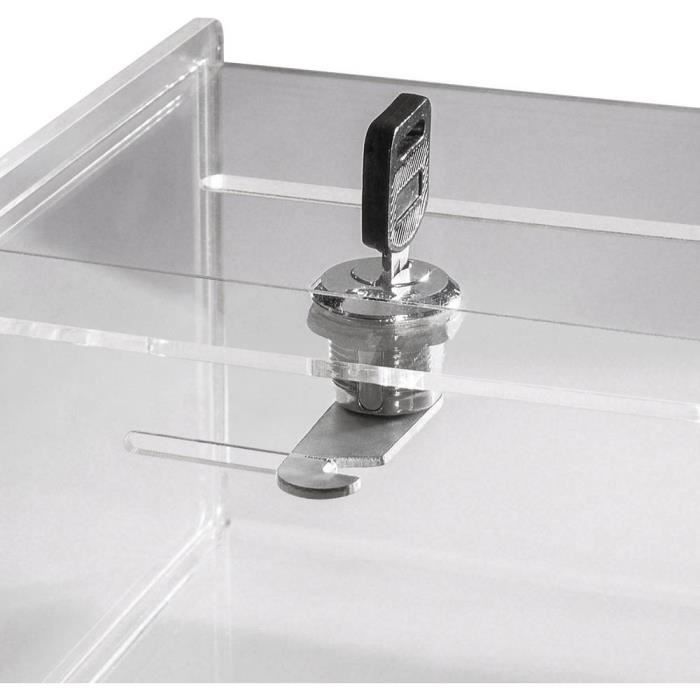 Sigel Urne avec fente, serrure VA151 transparent (l x H x P) 150 x 150 x 212 mm 1 pc(s) | BOITE DE RANGEMENT - BAC DE RANGEMENT