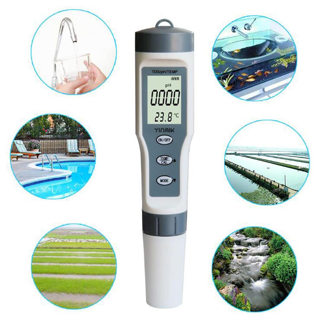 Цифровой TDS-метр EZ9901 3-в-1 TDS/PH и ТЕМП Тестер-ручка Ручной тестер качества воды Инструмент для тестирования чистоты воды для бассейна