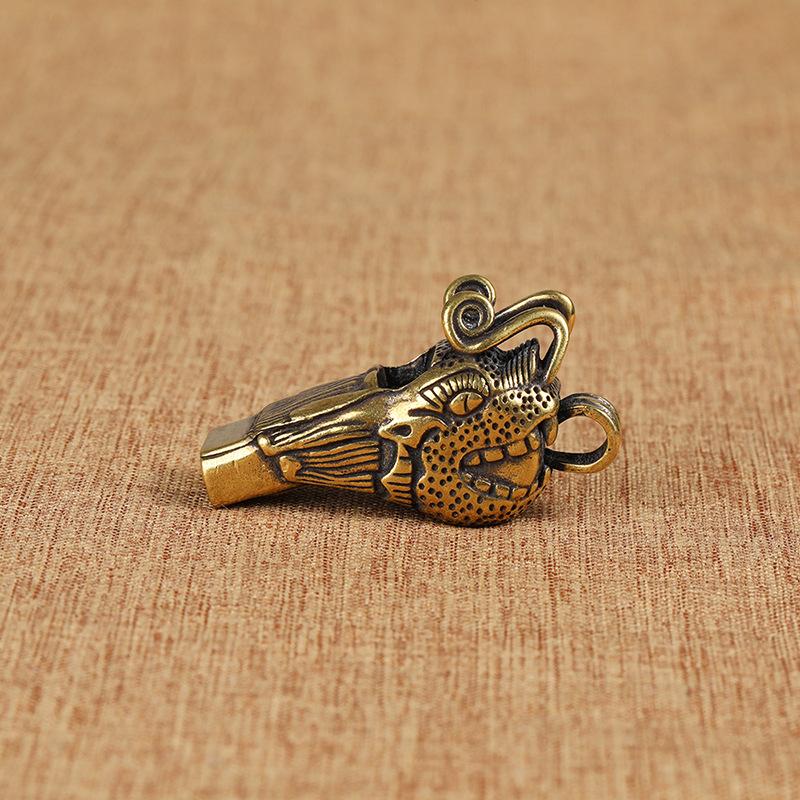Copper Wild Boar Rhino Eagle Boa Lion Wolf Kirin Lizard Keychain Pendants Outdoor Referee Whistle Vintage Wild Survival Whistles