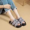 Женские тапочки на платформе 2024 года Удобные и дышащие сандалии с перекрестными ремешками Модные и универсальные шлепанцы на толстой подошве