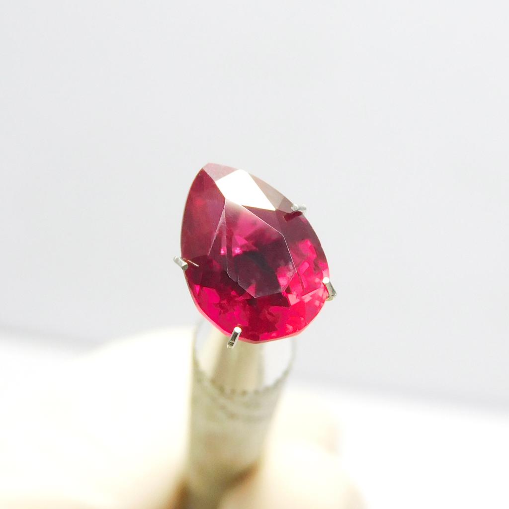 Natural Red Ruby Loose Gemstone 4.65 ct Pear Cut Flawless for Jewelry Making and Gem Collections